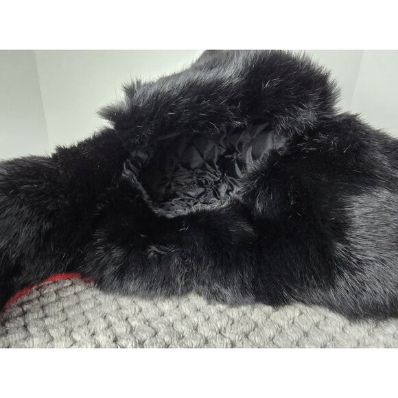 Hattersdashers Real Rabbit Fur Trapper Hat Knit Wool Bomber Red Black Gray M - Picture 8 of 8